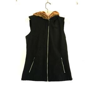 Marmot Furlong Faux Fur Hooded Zipper Vest M